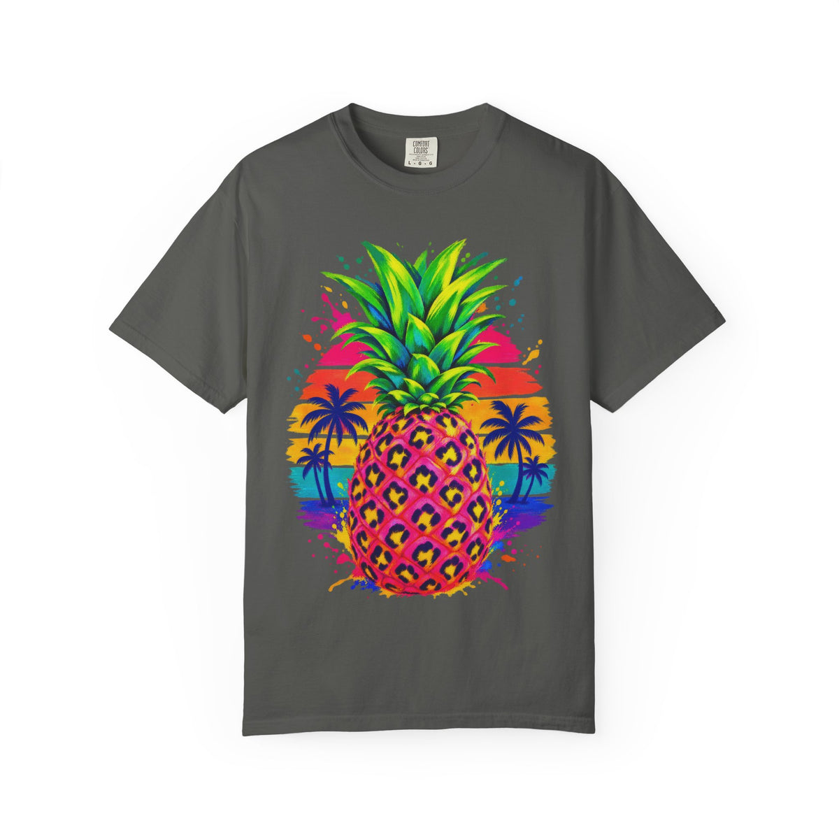 Neon Leopard Pineapple Shirt | Tropical Pineapple Sunset Tee | Comfort Colors T-Shirt