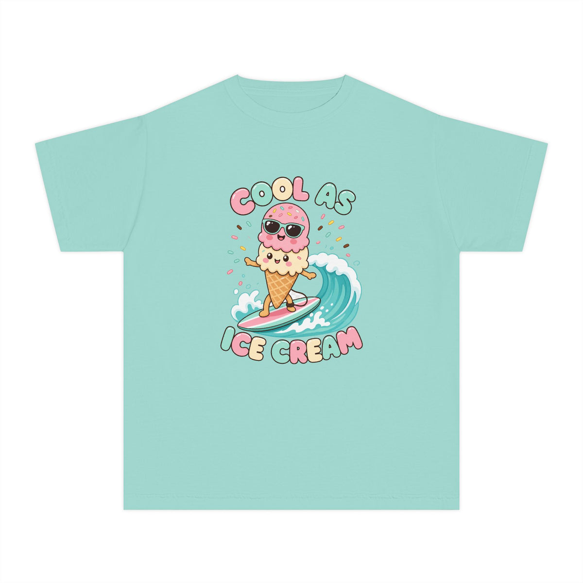Cool As Ice Cream Kids Tee | Ice Cream Kids Shirt | Youth Beach T-Shirt | Surf Kid Gift