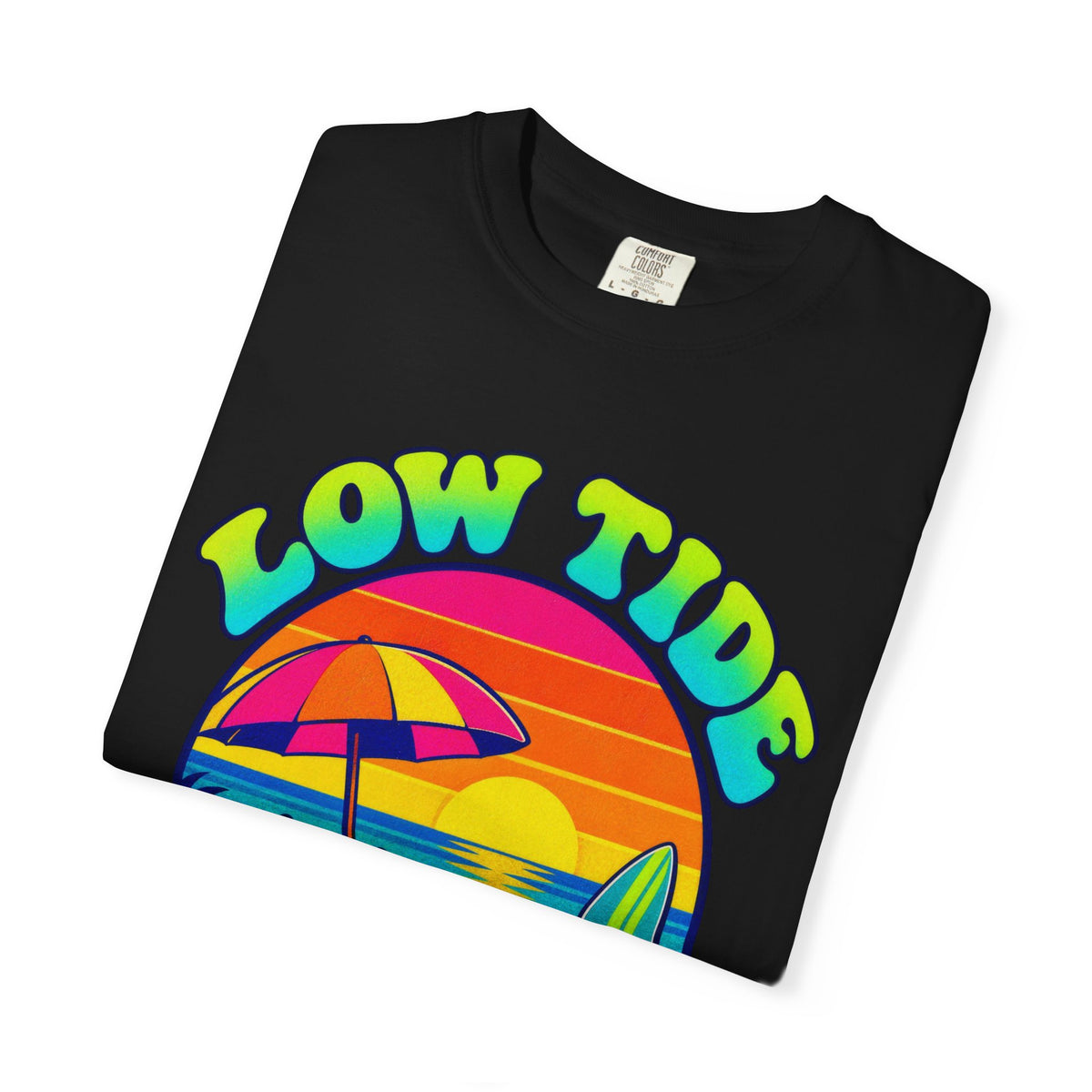 Low Tide High Vibes Tee | Good Vibes Beach Shirt | Colorful Tide Pool T-Shirt | Comfort Colors