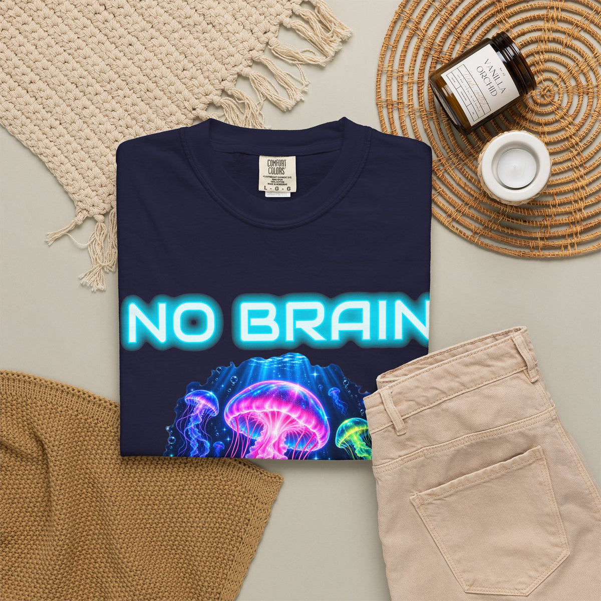 Jellyfish No Brain No Pain Shirt | Funny Jellyfish Tee | Comfort Colors T-Shirt