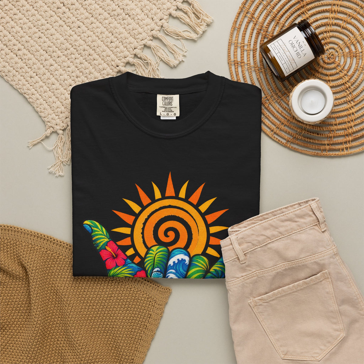 Hang Loose Tee | Shaka Surf Shirt | Retro Beach T-Shirt | Comfort Colors