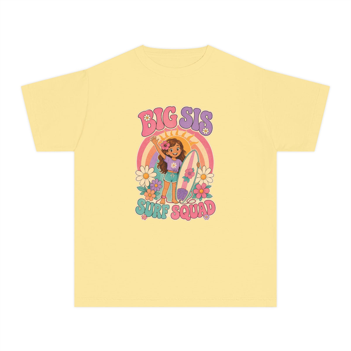 Big Sis Surf Squad Kids Tee | Big Sister Surf Shirt | Youth Beach T-Shirt | Surf Kid Gift
