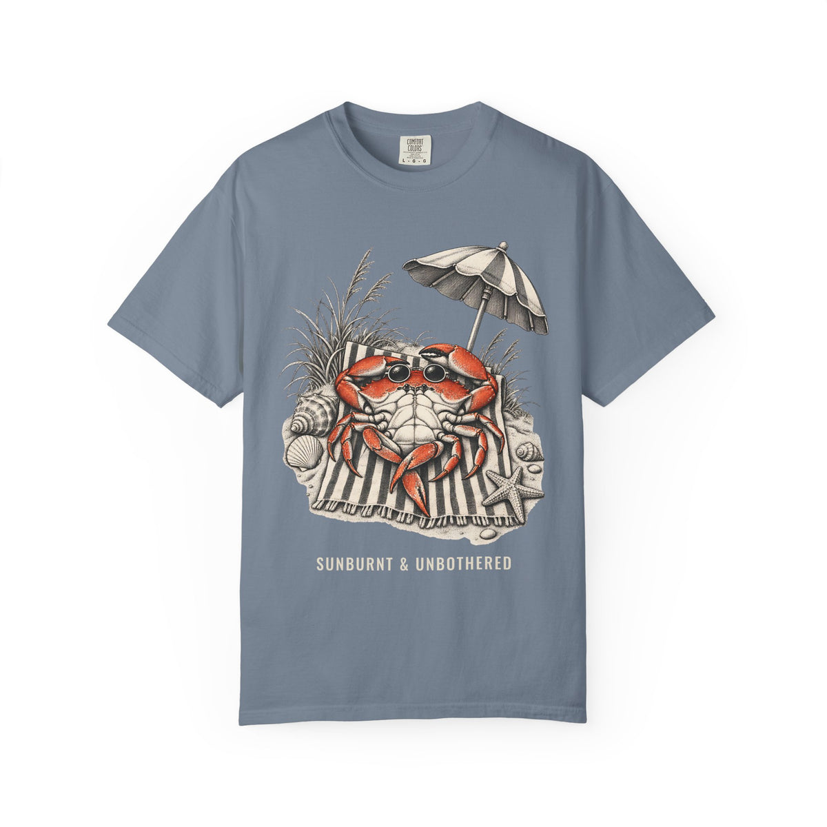 Sunburnt And Unbothered Crab Shirt | Funny Beach Crab Tee | Comfort Colors T-Shirt