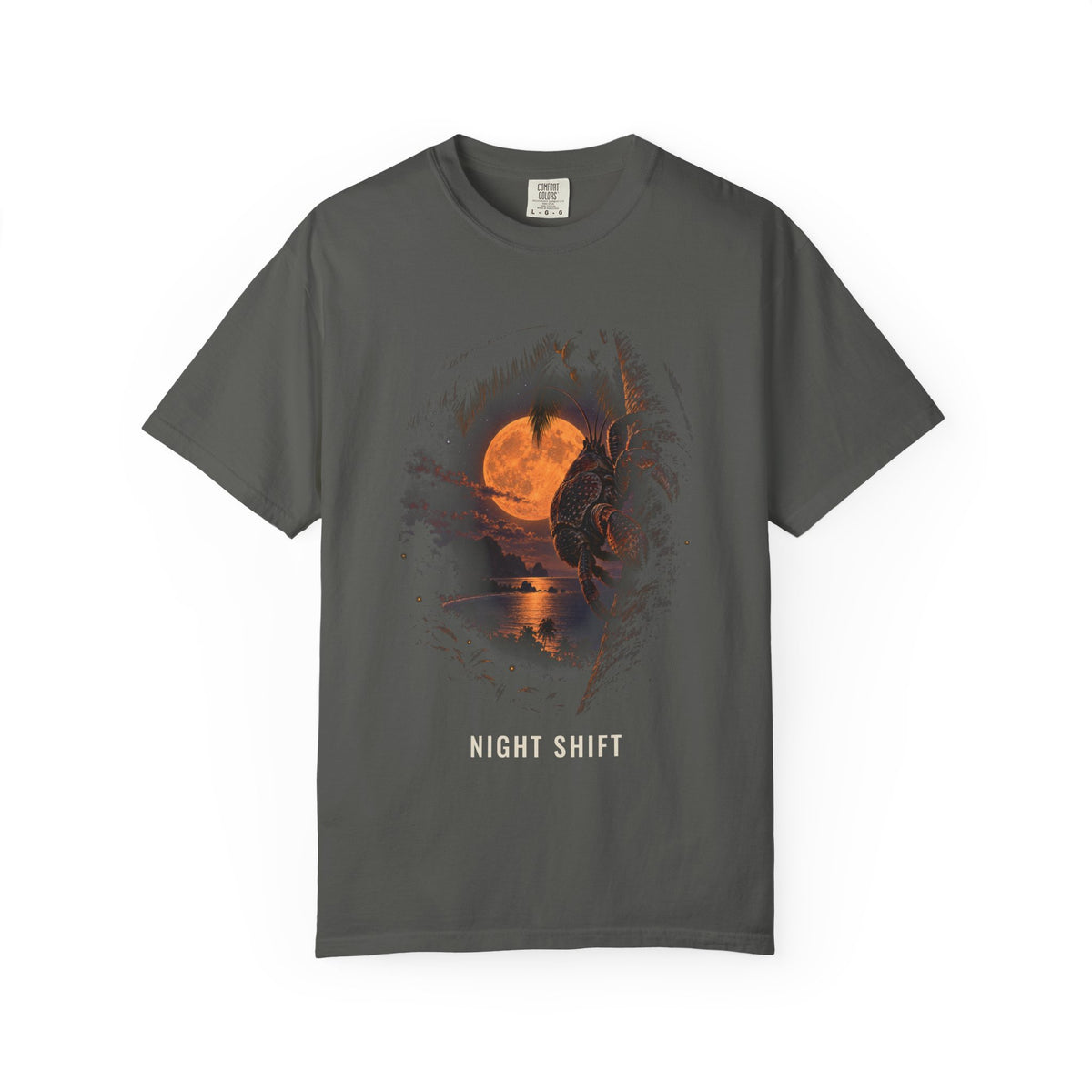 Night Shift Coconut Crab Shirt | Funny Night Owl Crab Tee | Comfort Colors T-Shirt