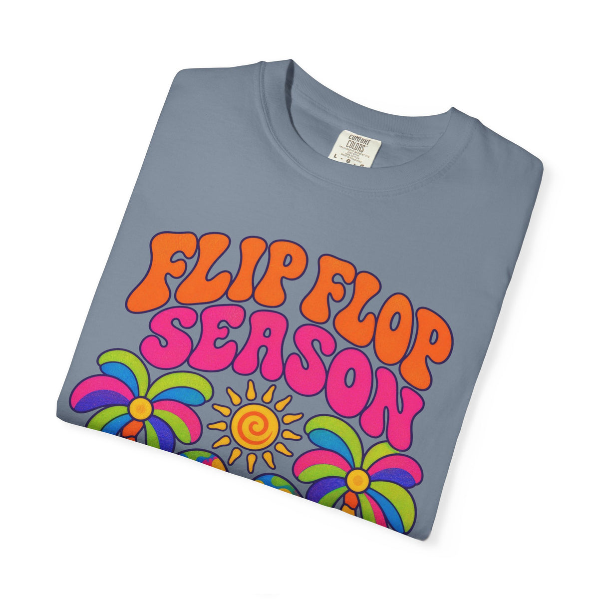Flip Flop Season Tee | Summer Beach Shirt | Colorful Sandals T-Shirt | Comfort Colors
