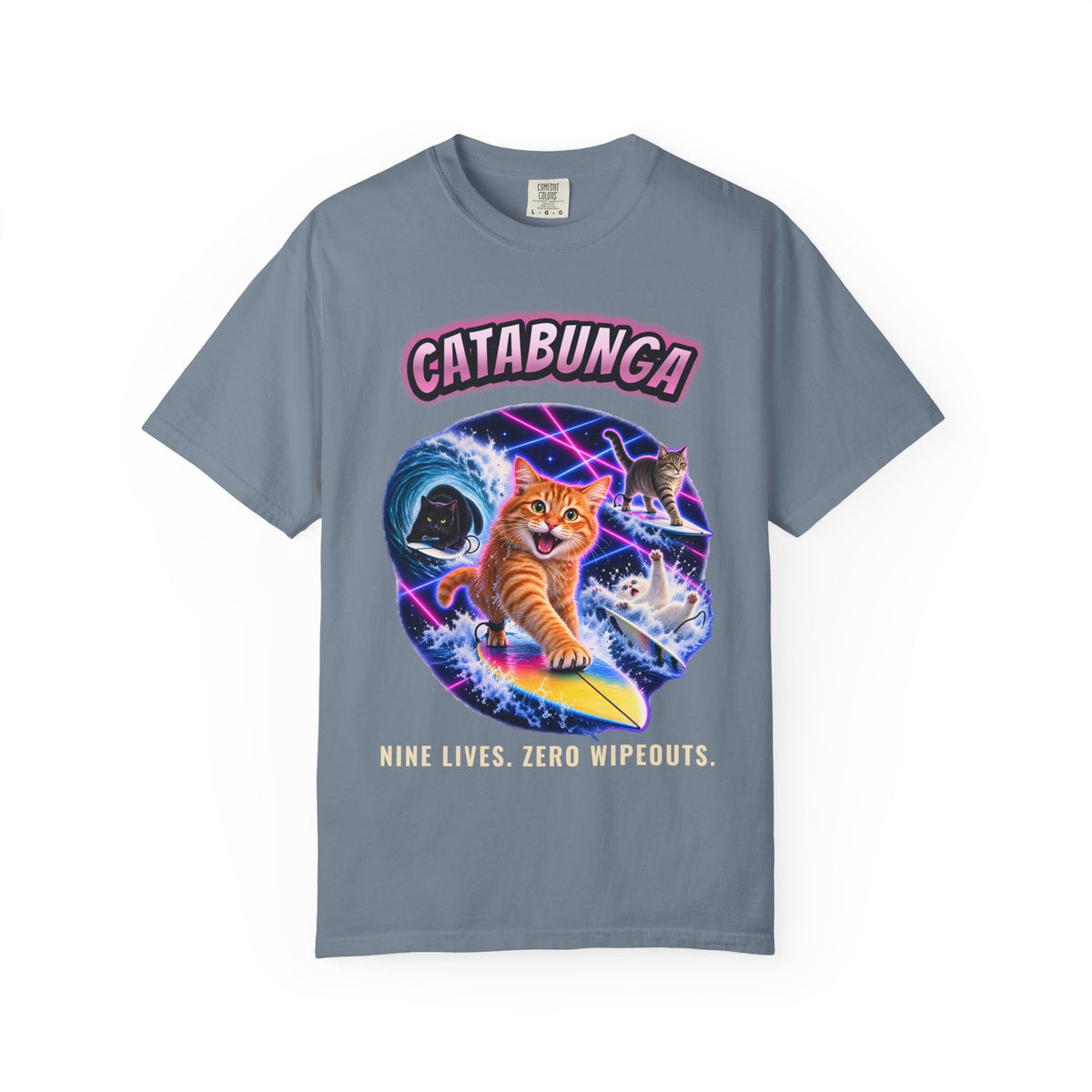 Catabunga Surf Cat Shirt | Funny Cat Bootleg Tee | Comfort Colors T-Shirt
