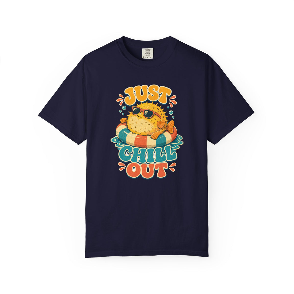 Just Chill Out Tee | Funny Pufferfish Shirt | Retro Beach T-Shirt | Comfort Colors Gift