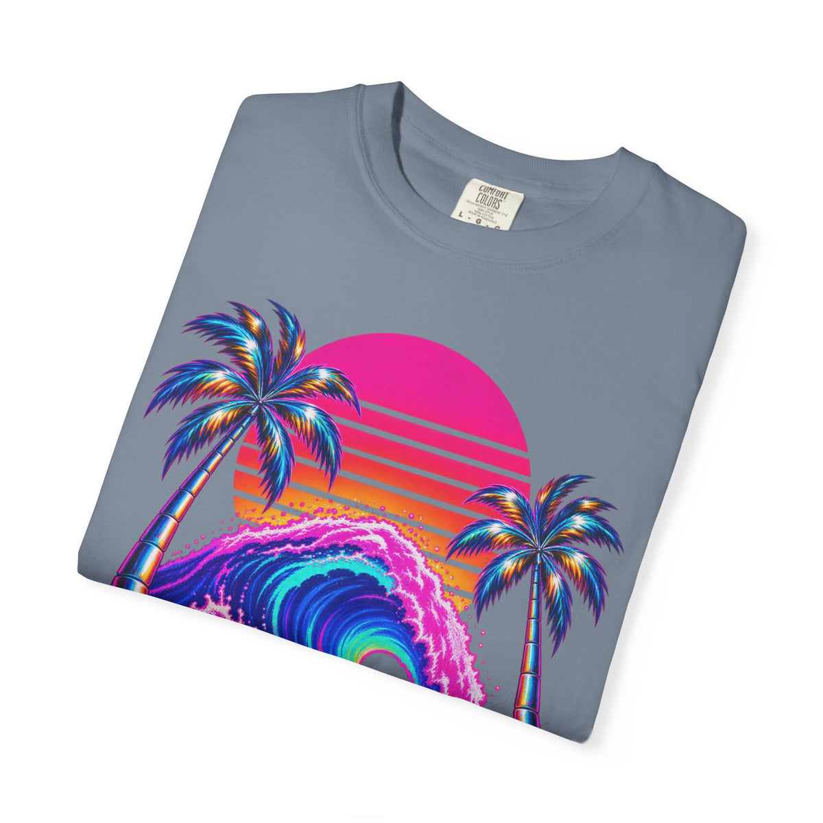 Neon Swell Tee | 80s Neon Surf Shirt | Retro Wave T-Shirt | Comfort Colors