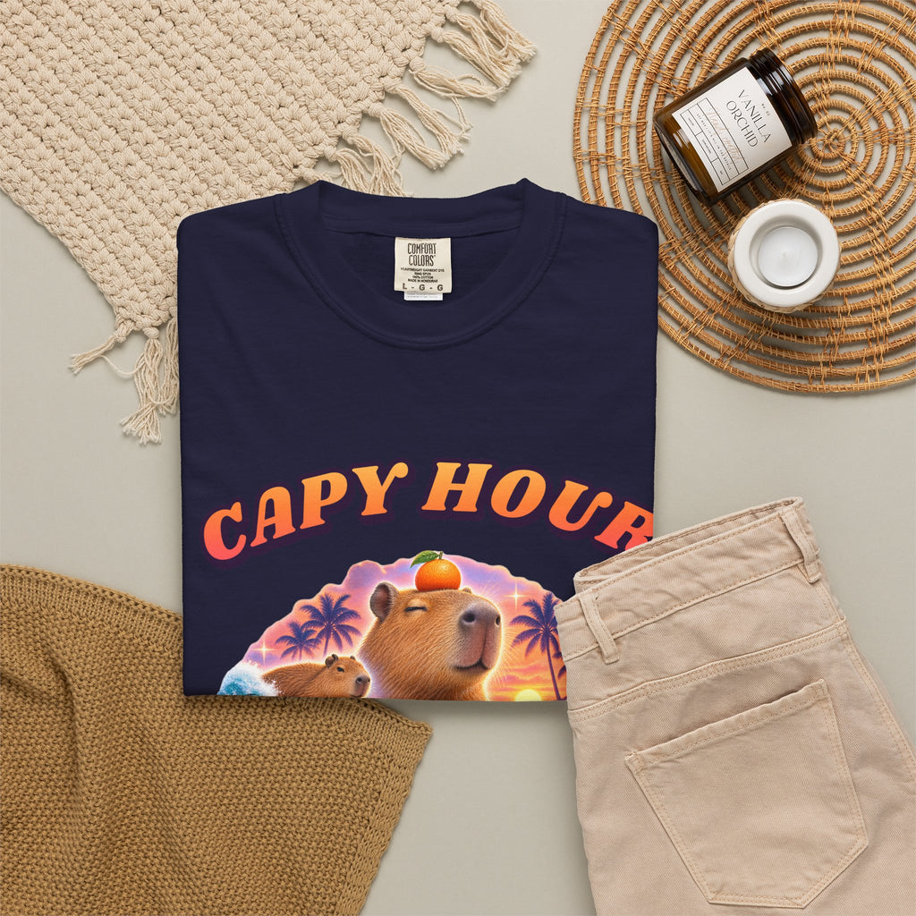 Capybara Bootleg Shirt | Capy Hour Funny Surf Tee | Comfort Colors T-Shirt