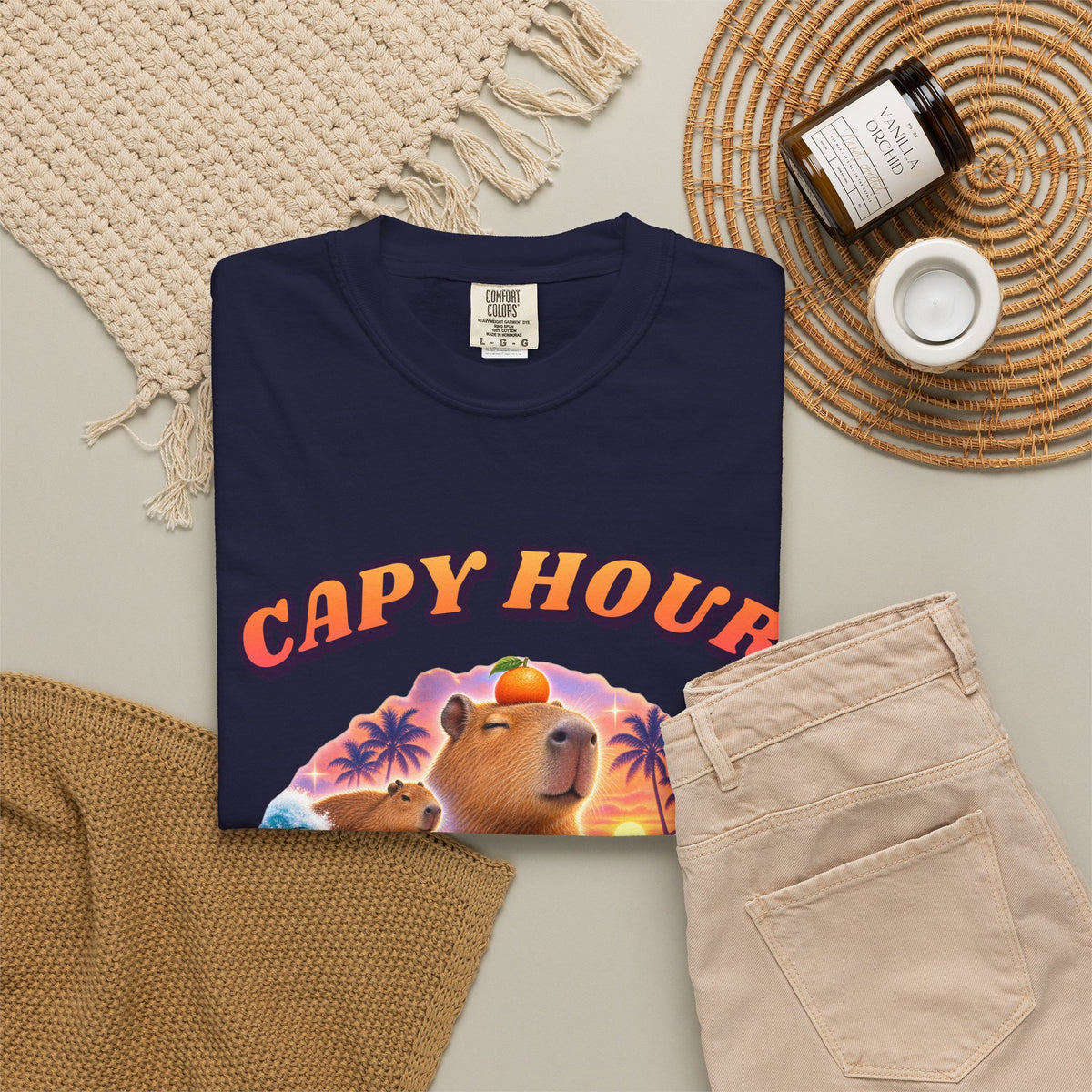 Capybara Bootleg Shirt | Capy Hour Funny Surf Tee | Comfort Colors T-Shirt