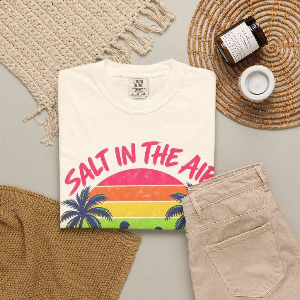 Salt In The Air Tee | Ocean Breeze Shirt | Retro Beach T-Shirt | Comfort Colors