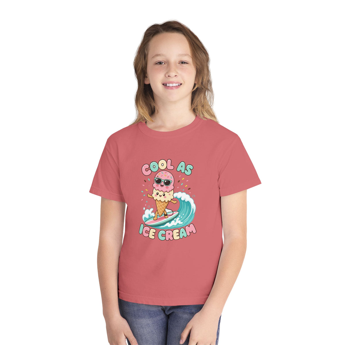 Cool As Ice Cream Kids Tee | Ice Cream Kids Shirt | Youth Beach T-Shirt | Surf Kid Gift