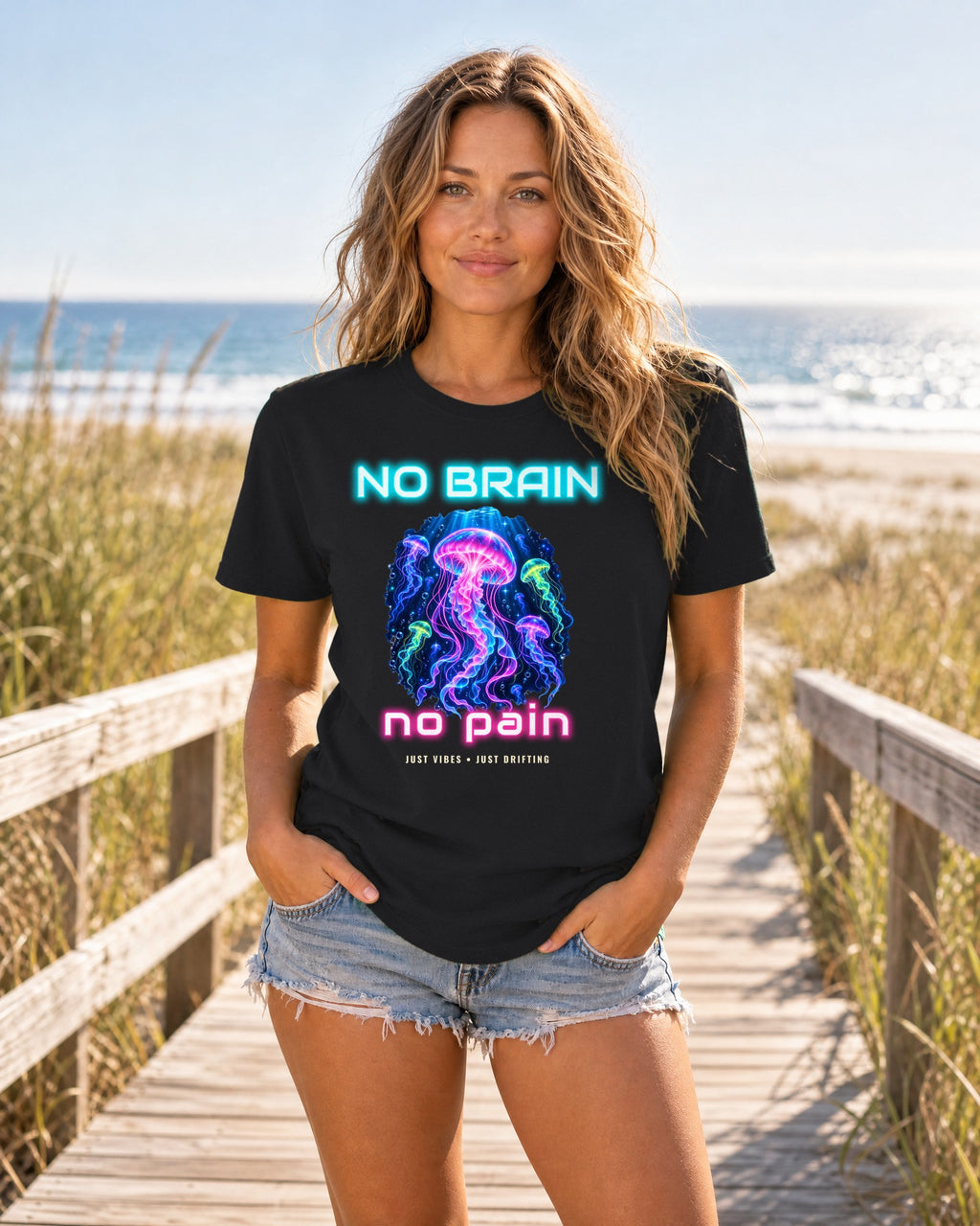 Jellyfish No Brain No Pain Shirt | Funny Jellyfish Tee | Comfort Colors T-Shirt