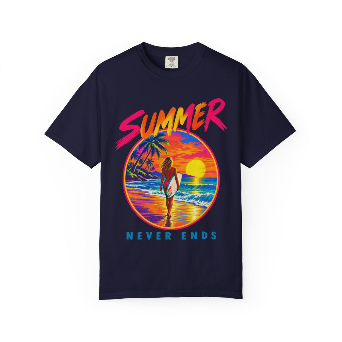 Summer Never Ends Tee | Retro Endless Summer Shirt | Tropical T-Shirt | Comfort Colors