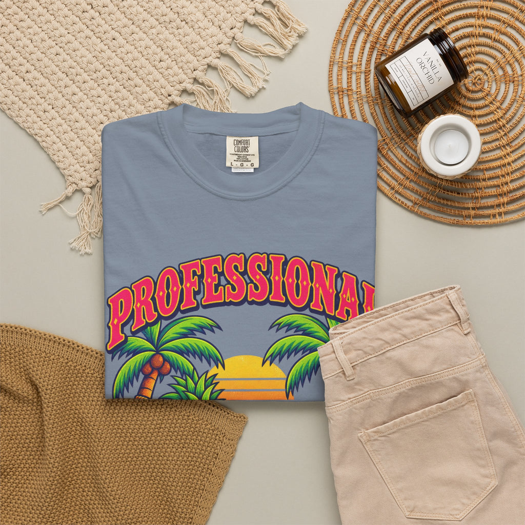 Professional Beach Bum Tee | Funny Pineapple Hammock Shirt | Retro Vacation T-Shirt | Comfort Colors