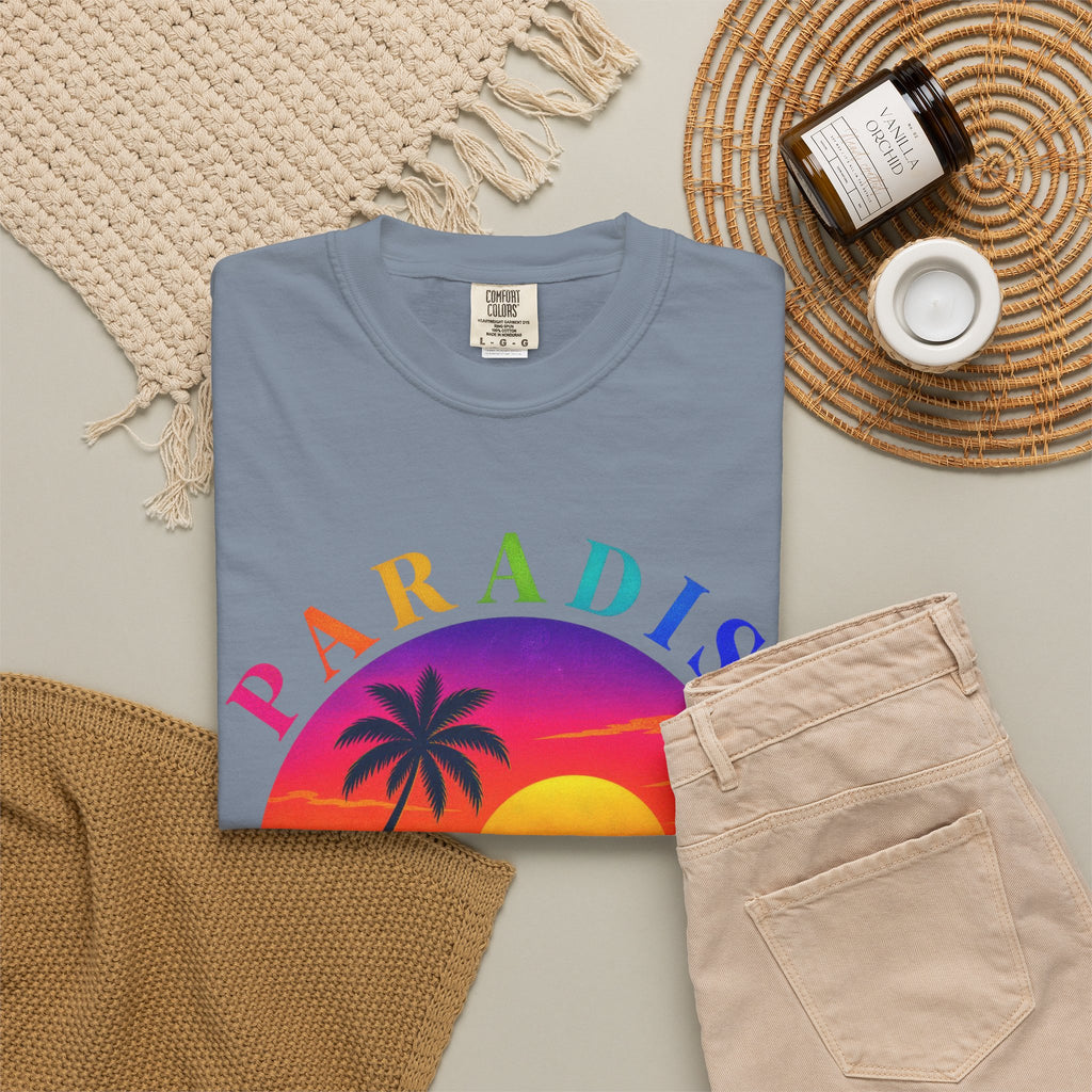 Paradise Found Tee | Tropical Island Shirt | Retro Palm T-Shirt | Comfort Colors