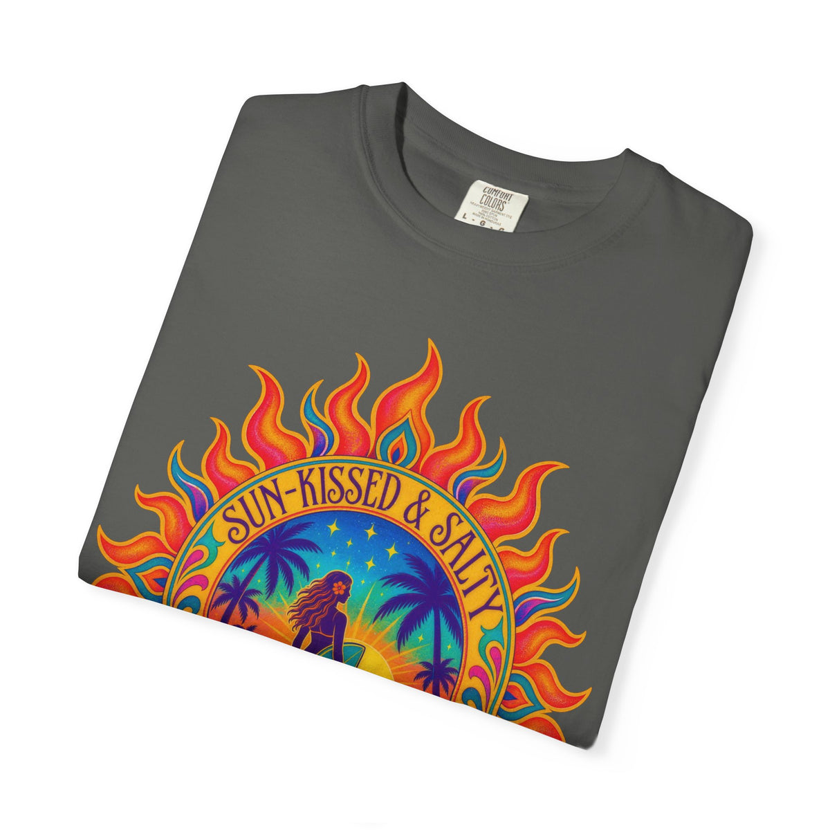 Sun-Kissed & Salty Tee | Sun Mandala Surf Girl Shirt | Boho Beach T-Shirt | Comfort Colors