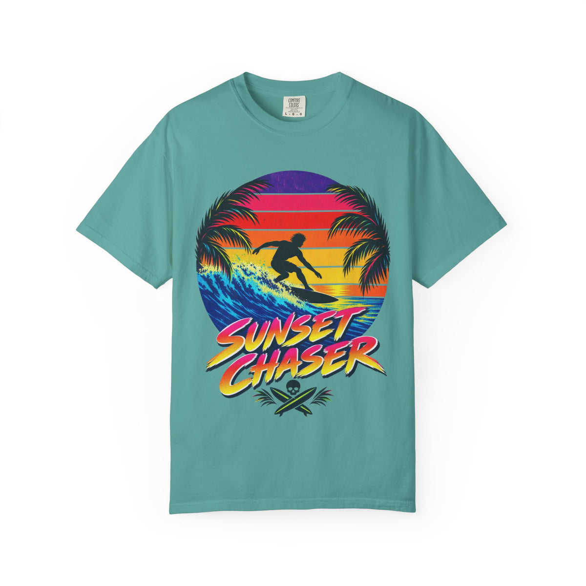 Sunset Chaser Tee | Retro Sunset Shirt | Tropical Surf T-Shirt | Comfort Colors