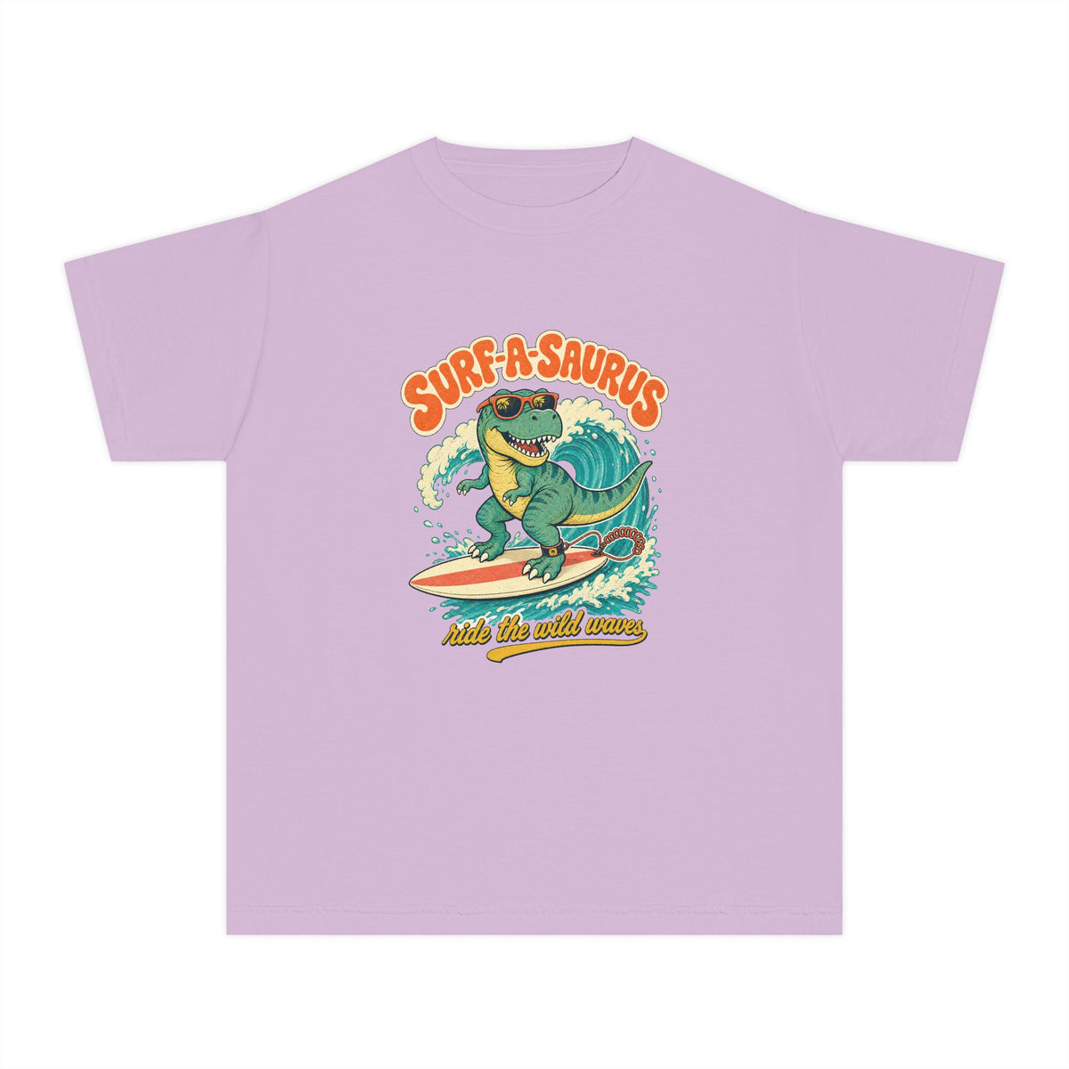 Surf-A-Saurus Kids Tee | Dinosaur Surf Kids Shirt | Youth Beach T-Shirt | Surf Kid Gift