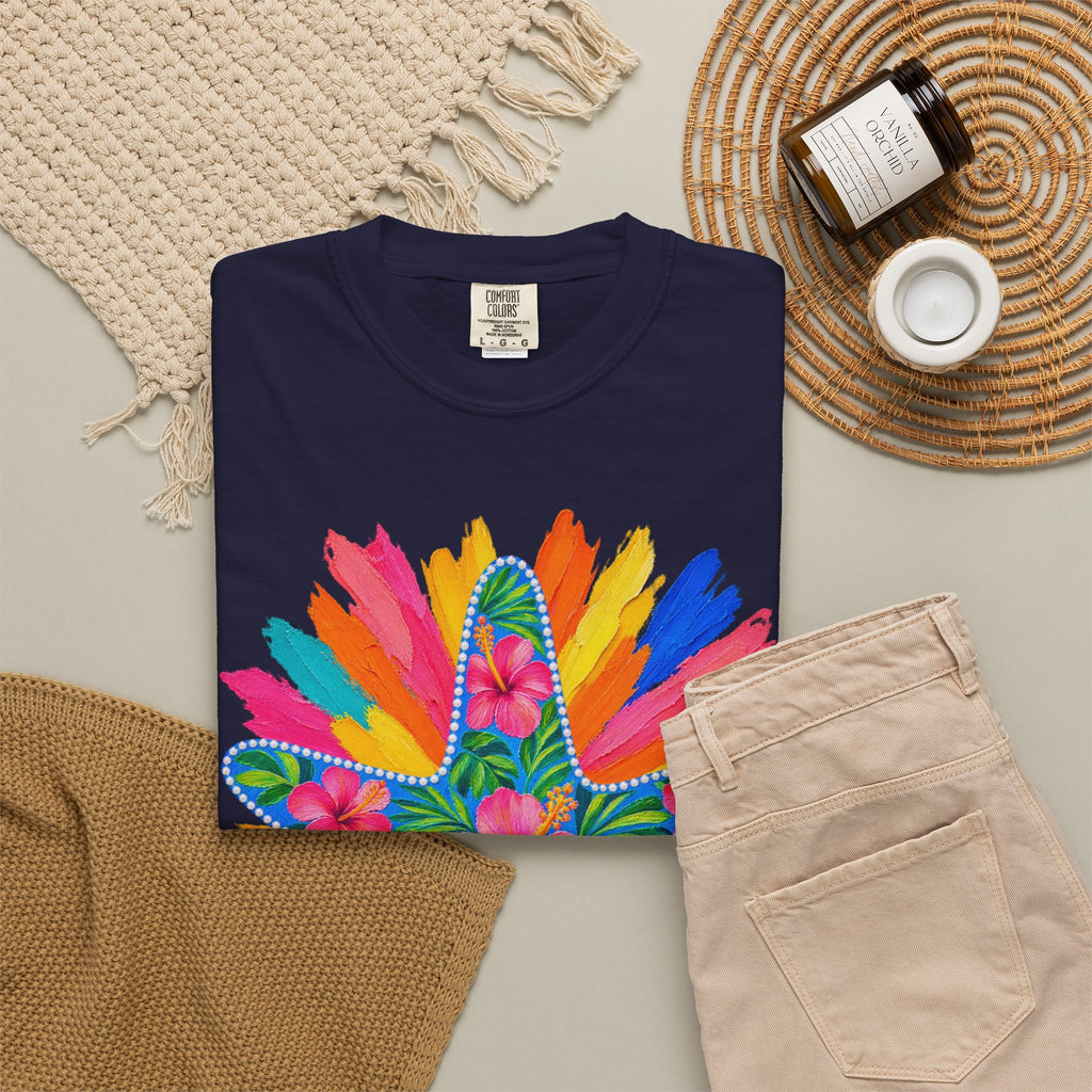 Floral Starfish Shirt | Hibiscus Sunburst Beach Tee | Comfort Colors T-Shirt