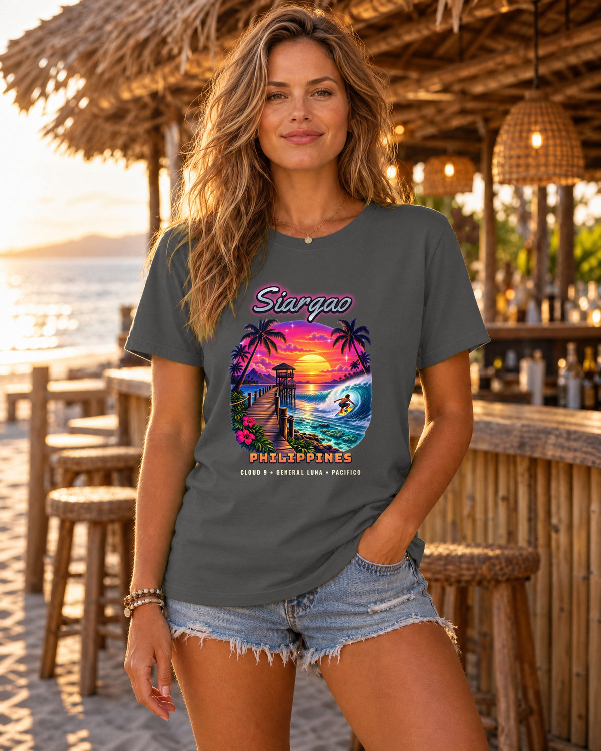 Siargao Airbrush Shirt | Philippines Surf Island Tee | Comfort Colors T-Shirt