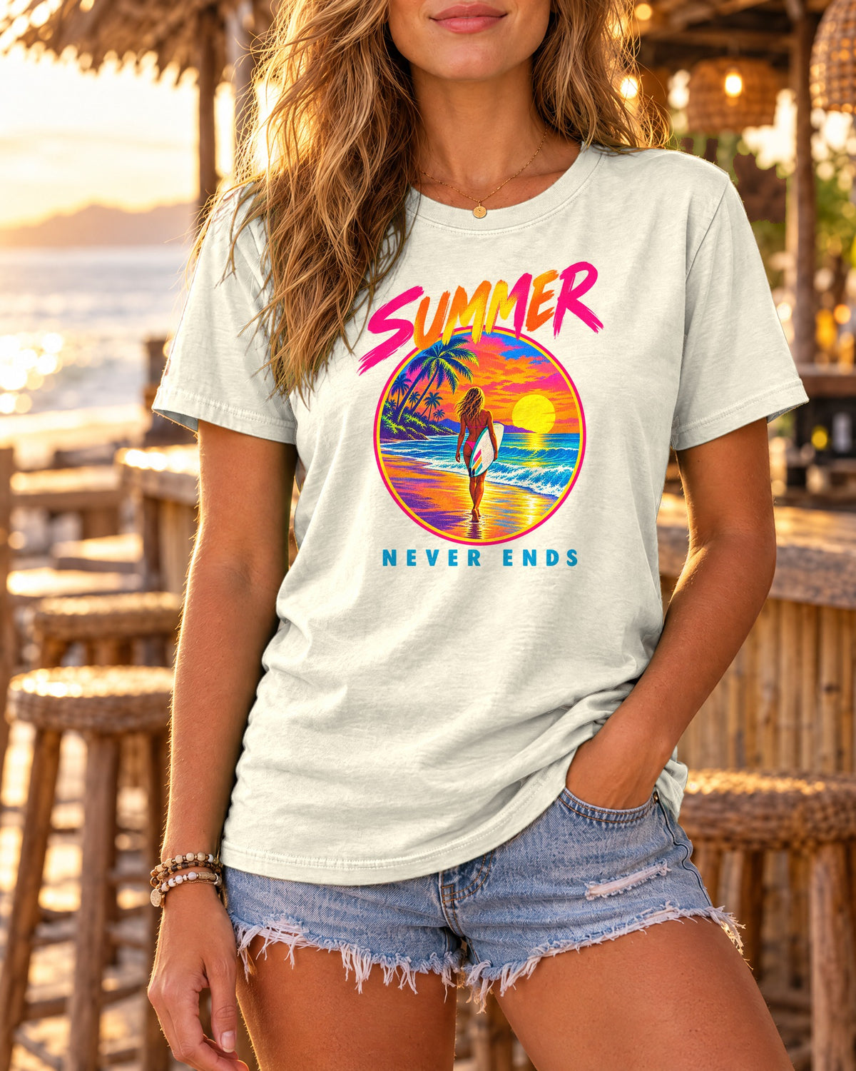 Summer Never Ends Tee | Retro Endless Summer Shirt | Tropical T-Shirt | Comfort Colors