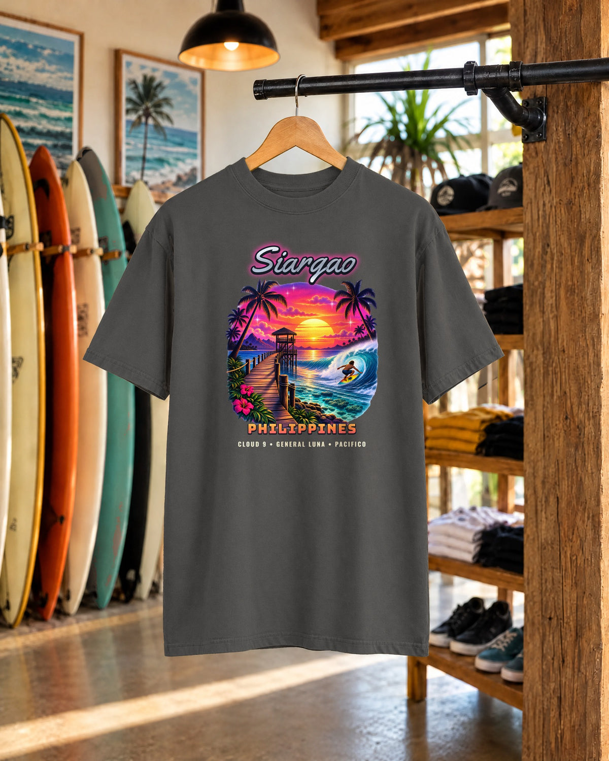 Siargao Airbrush Shirt | Philippines Surf Island Tee | Comfort Colors T-Shirt