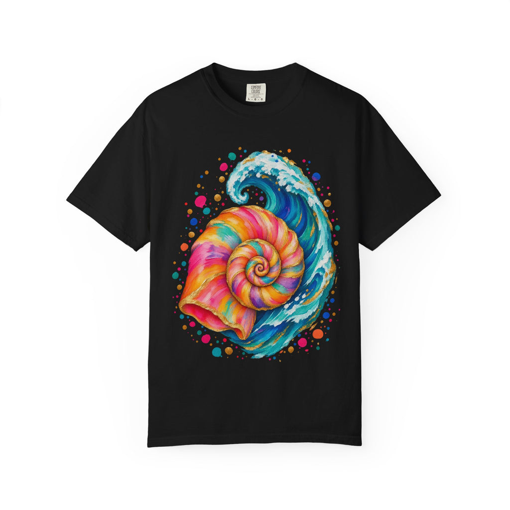 Spiral Seashell Wave Shirt | Pastel Shell Ocean Tee | Comfort Colors T-Shirt