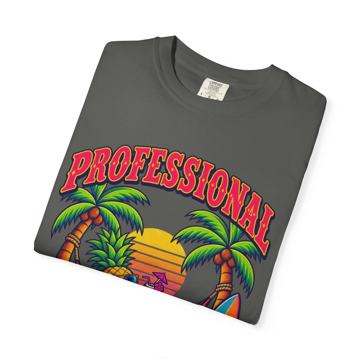 Professional Beach Bum Tee | Funny Pineapple Hammock Shirt | Retro Vacation T-Shirt | Comfort Colors