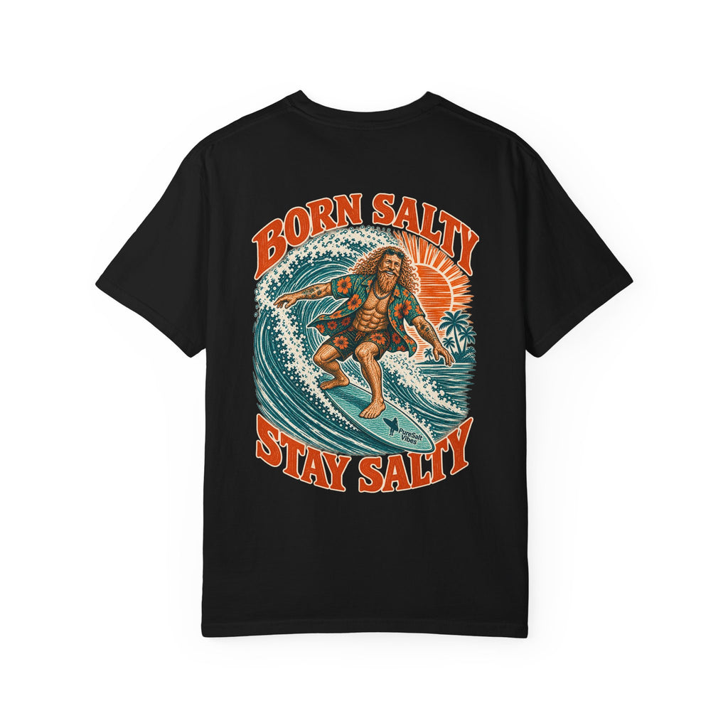 Born Salty Surf T-Shirt — "Born Salty Stay Salty" Vintage Surf Tee