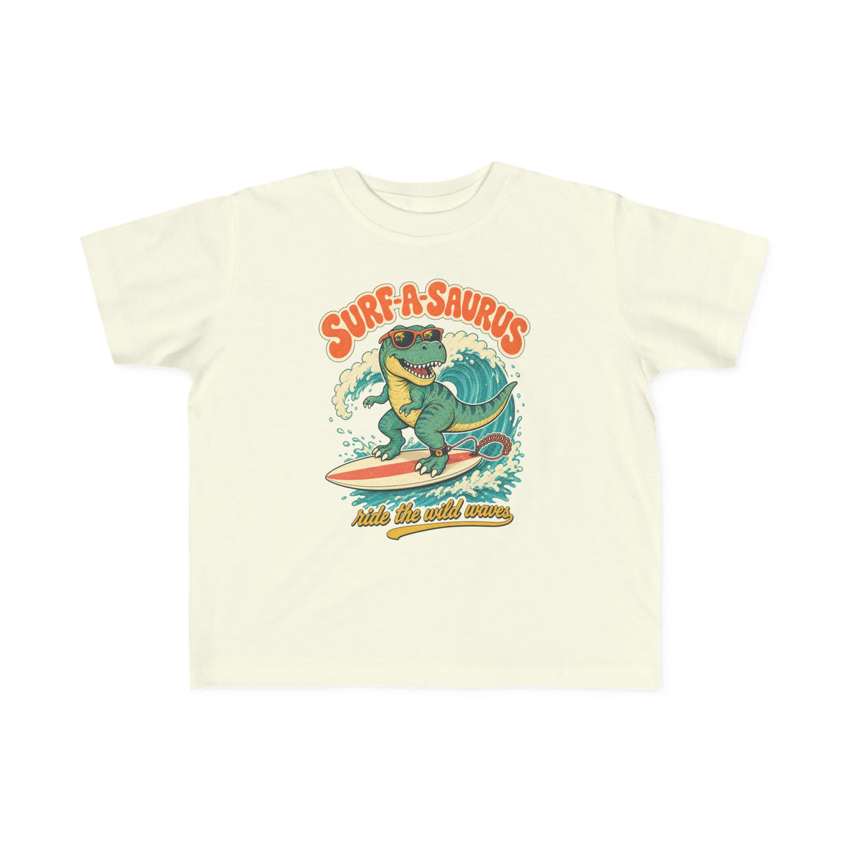 Surf-A-Saurus Kids Tee | Dinosaur Surf Kids Shirt | Toddler Beach T-Shirt | Surf Kid Gift