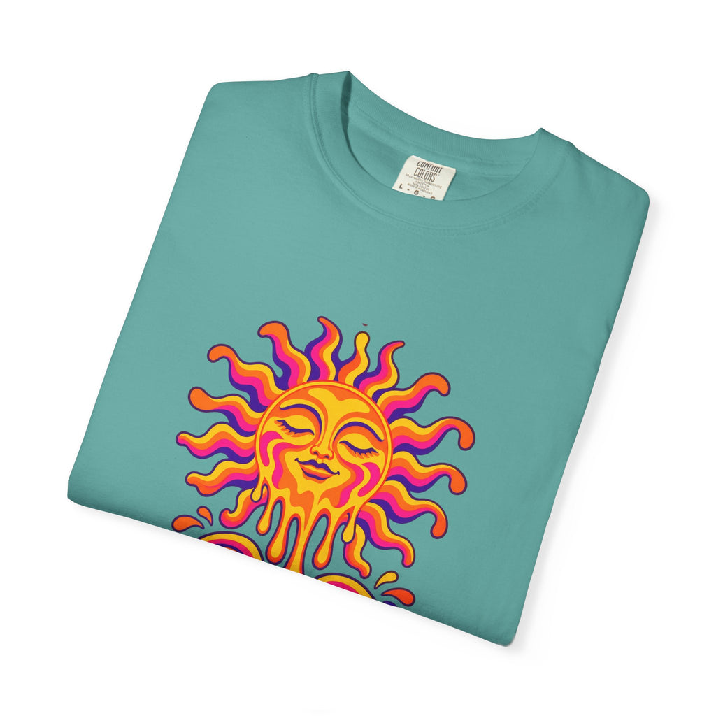 Melt Into Summer Tee | Trippy Retro Sun Shirt | 70s Psychedelic Summer T-Shirt | Comfort Colors Black