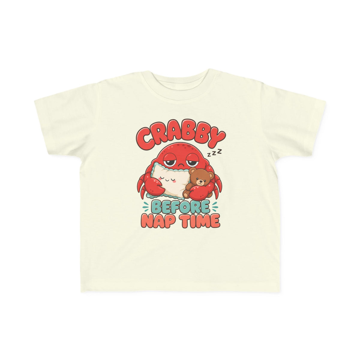 Crabby Before Nap Time Kids Tee | Funny Crab Toddler Shirt | Toddler Beach T-Shirt | Surf Kid Gift