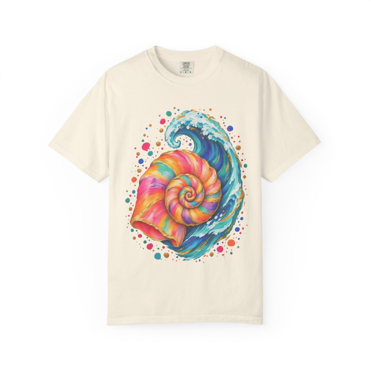 Spiral Seashell Wave Shirt | Pastel Shell Ocean Tee | Comfort Colors T-Shirt
