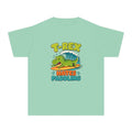 T-Rex Hates Paddling Kids Tee | Funny Dinosaur Kids Shirt | Youth Beach T-Shirt | Surf Kid Gift