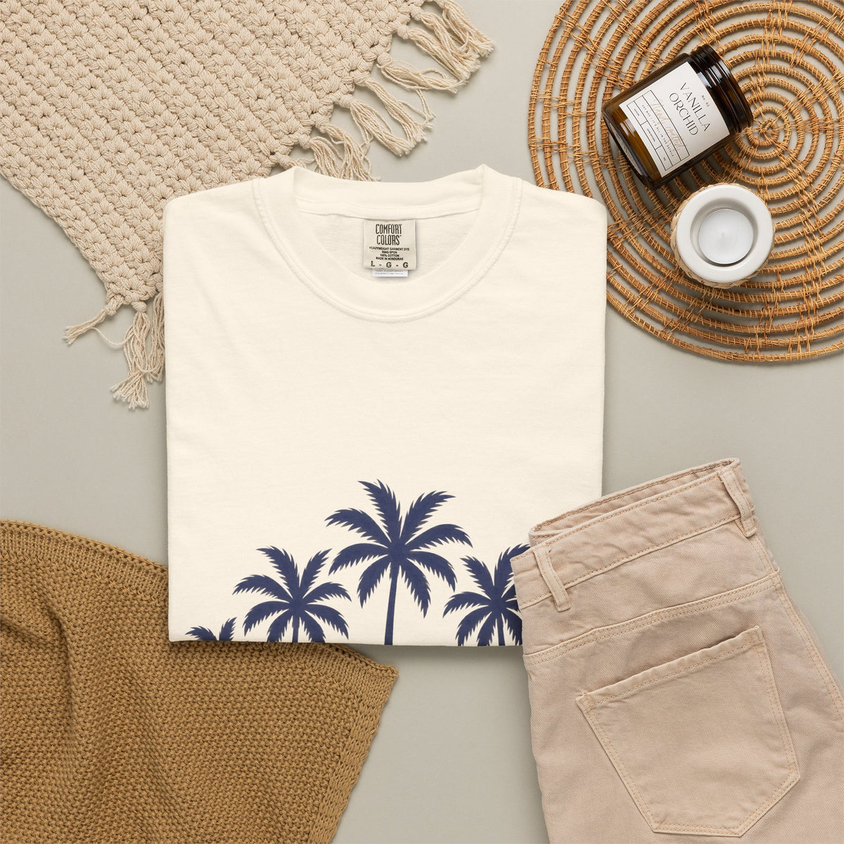 Palm Horizon Shirt | Minimal Sunset Palms Tee | Comfort Colors T-Shirt