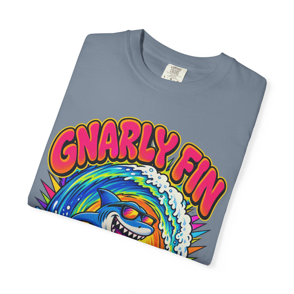 Gnarly Fin Surf Club Tee | Retro Shark Surf Shirt | Funny Shark T-Shirt | Comfort Colors
