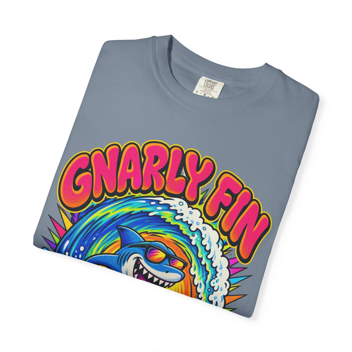 Gnarly Fin Surf Club Tee | Retro Shark Surf Shirt | Funny Shark T-Shirt | Comfort Colors