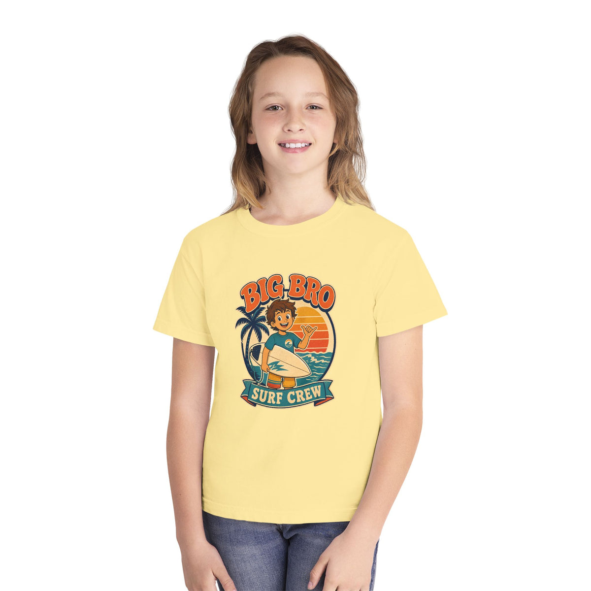 Big Bro Surf Crew Kids Tee | Big Brother Surf Shirt | Youth Beach T-Shirt | Surf Kid Gift