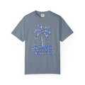 Summer Forever Tee | Holographic Chrome Palm Tree Shirt | Y2K Summer T-Shirt | Comfort Colors Black
