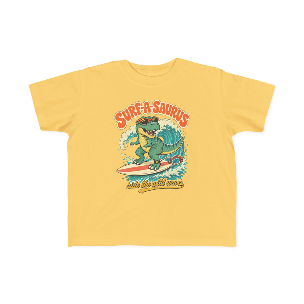Surf-A-Saurus Kids Tee | Dinosaur Surf Kids Shirt | Toddler Beach T-Shirt | Surf Kid Gift