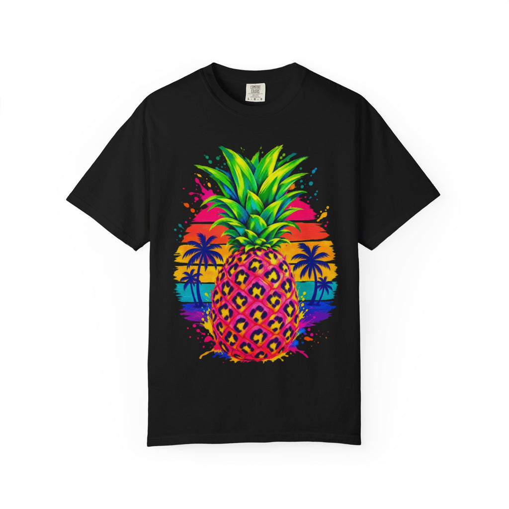 Neon Leopard Pineapple Shirt | Tropical Pineapple Sunset Tee | Comfort Colors T-Shirt