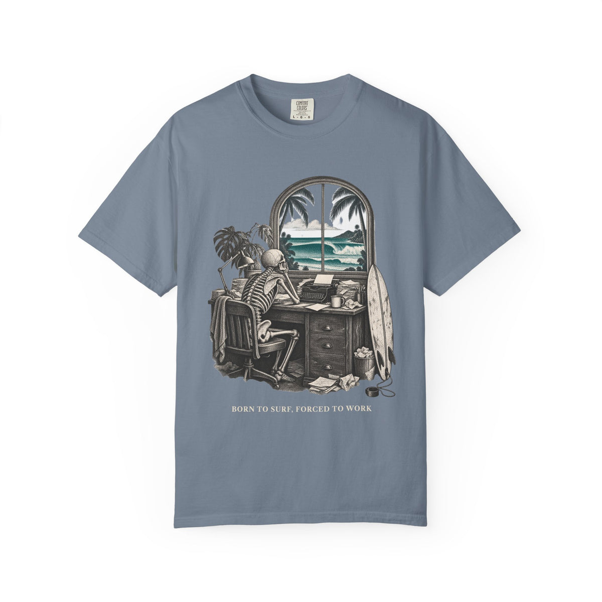 Born To Surf Forced To Work Shirt | Funny Surfer Office Tee | Comfort Colors T-Shirt