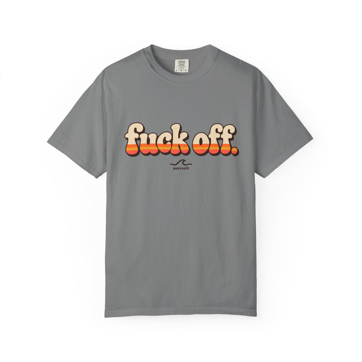 Retro 'fuck off.' typography T-shirt | bold script tee