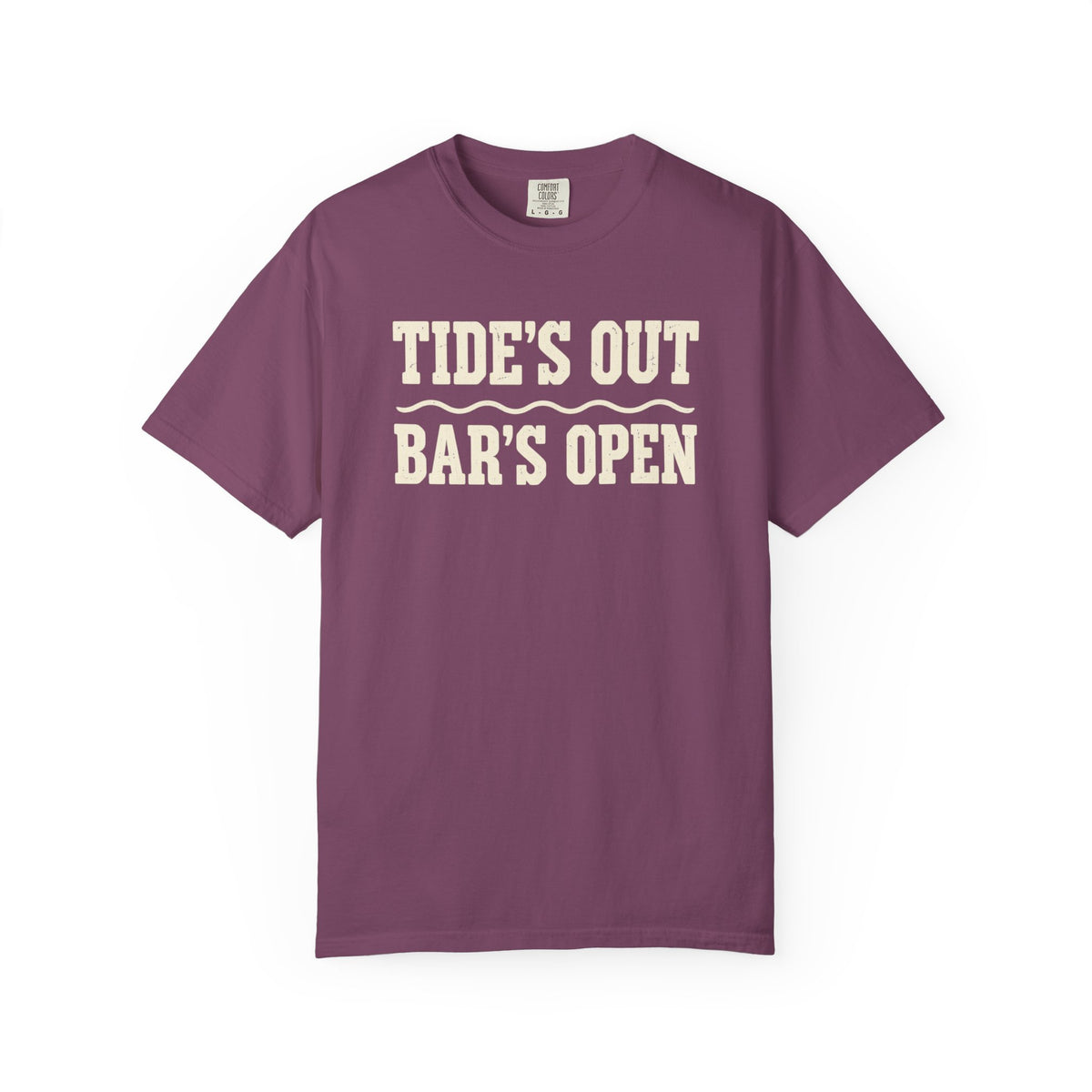Tide's Out Bar's Open Tee | Funny Beach Bar Shirt | Drinking Vacation T-Shirt | Comfort Colors Island Tee