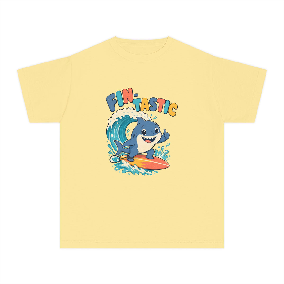 Fin-Tastic Kids Tee | Shark Surf Kids Shirt | Youth Beach T-Shirt | Surf Kid Gift
