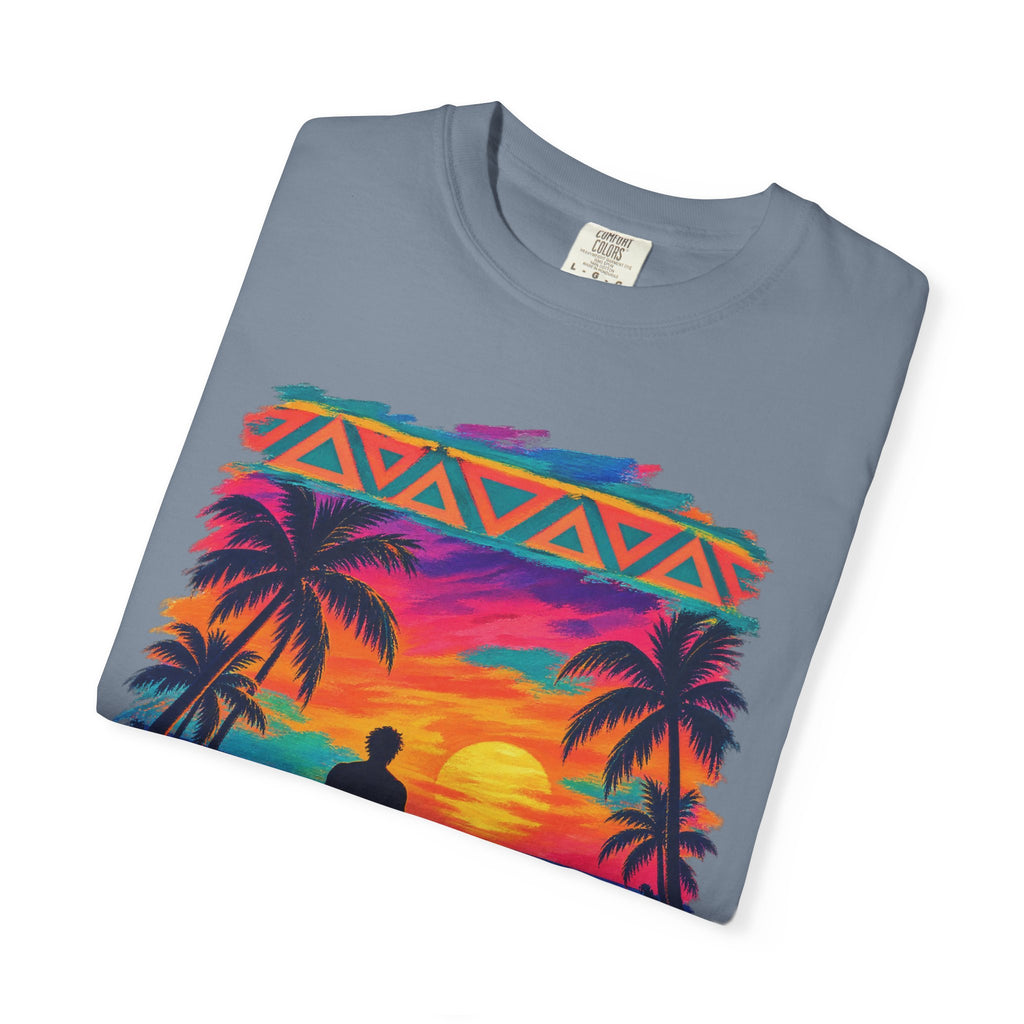Surfer Walking To The Lineup Shirt | Tribal Sunset Surf Tee | Comfort Colors T-Shirt