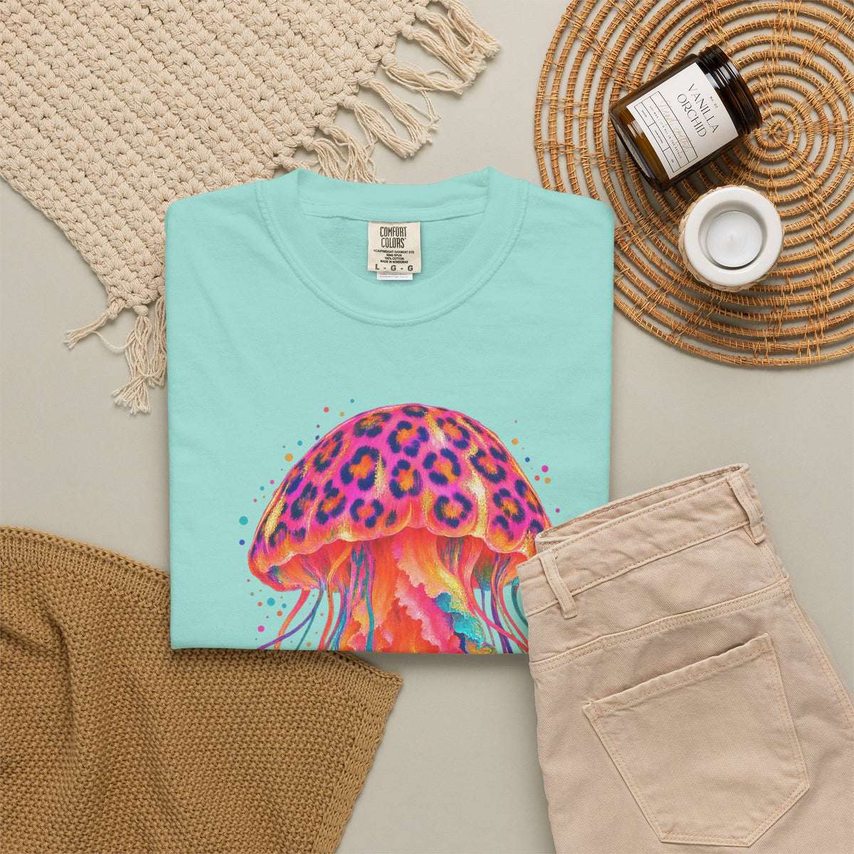 Neon Leopard Jellyfish Shirt | Ocean Jellyfish Tee | Comfort Colors T-Shirt