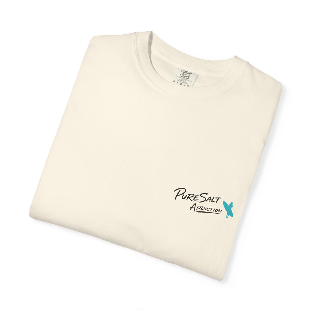 Just Chillin' Surf T-Shirt — Retro Beach Vibes with Guitarist Graphic