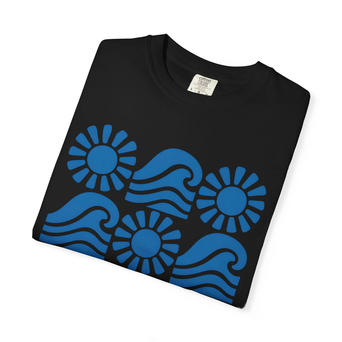 Wave Days Shirt | Block Print Wave Sun Tee | Comfort Colors T-Shirt